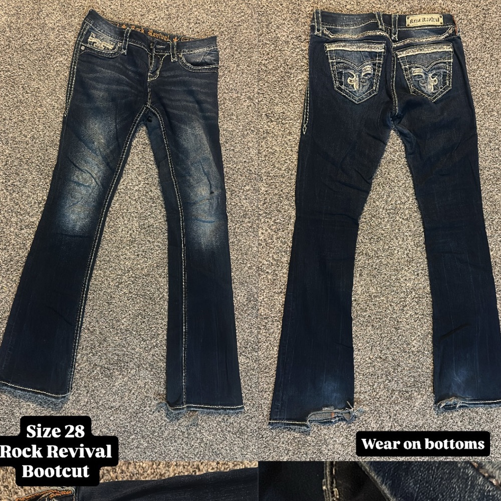 Rock Revival Dark Indigo Bootcut Jeans 28s